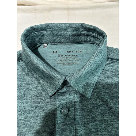 Under Armour Polo Shirt The Playoff Polo Green Mens Size S Heavyweight - Picture 3 of 7